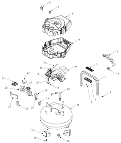 Air-Compressor Parts Diagram and Parts List for MW2500  Campbell Hausfeld Compressor